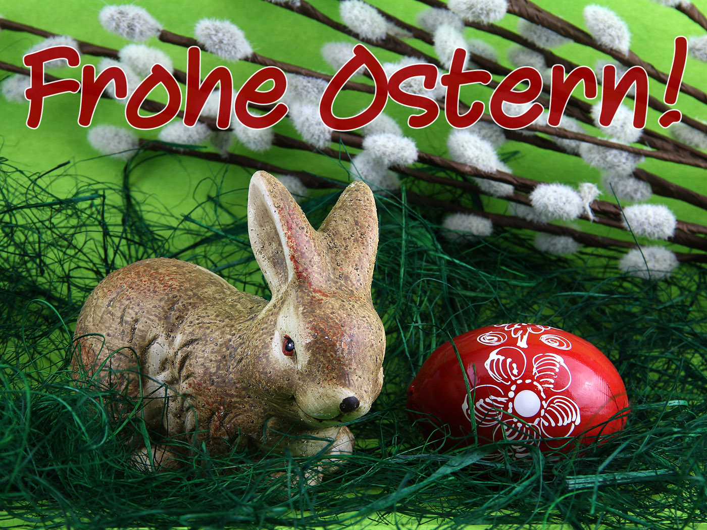 Osterhase mit Osterei - Frohe Ostern - Ostern Hintergrundbild