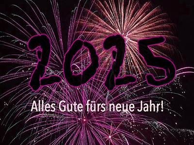 Neujahrsgrüsse mit Feuerwerk